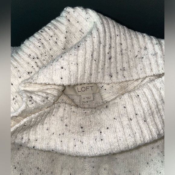 LOFT Speckled Turtleneck Poncho Sweater - Picture 7 of 13